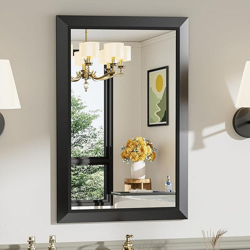 20x30 Inch Black Bathroom Mirror by Briivuemodernmirrors