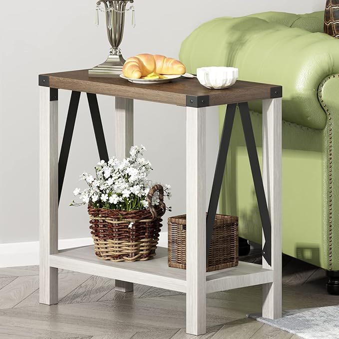 ChooChoo Farmhouse End Table Set of 2, Narrow Side End Table - Image 4