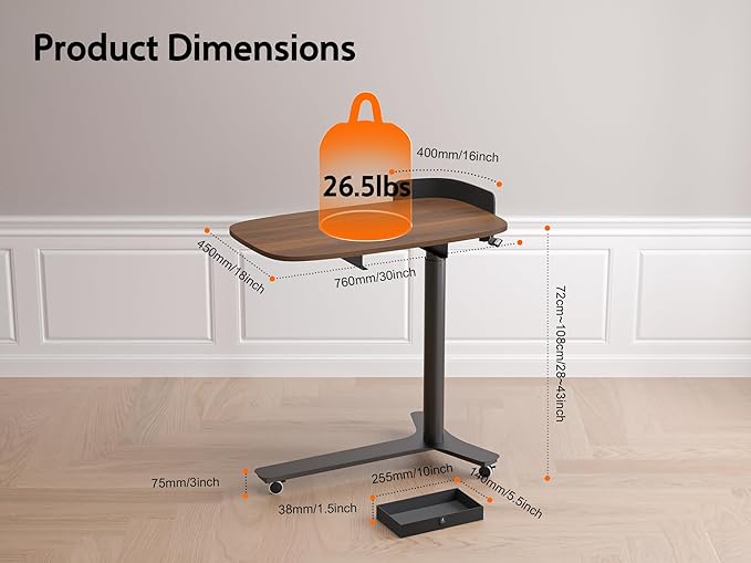 Rolling Adjustable Height Desk - Image 2