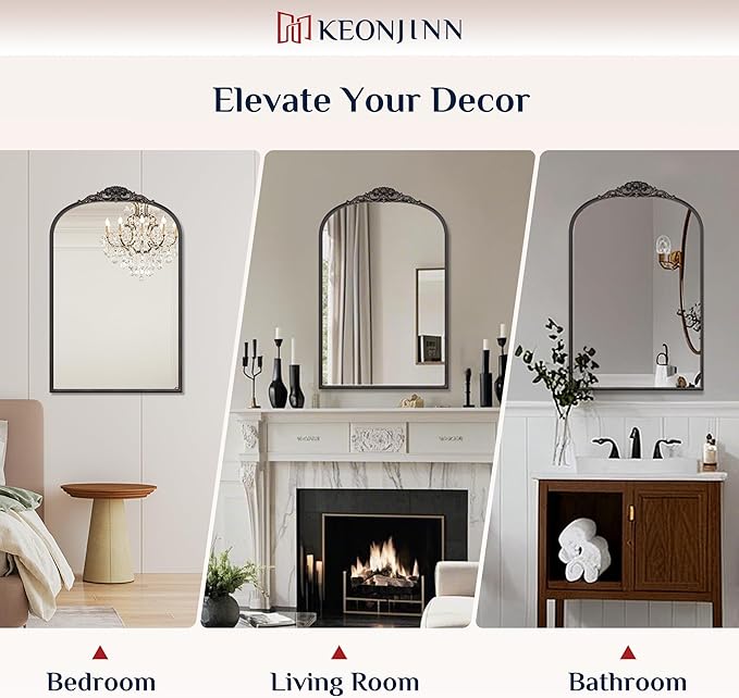 Keonjinn Arched Wall Mirror, Ornate Mirrors - Image 7