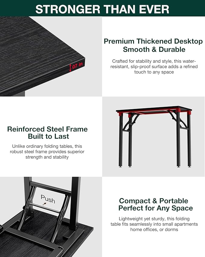 Frylr Small Folding Computer Desk – 35.8 Inch Portable Table - Image 8