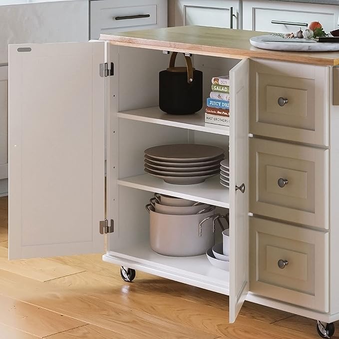 Homestyles Dolly Madison Off-White Mobile Kitchen Island Cart - Image 11