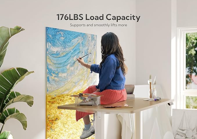 Claiks Electric Standing Desk, Adjustable Height Stand up Desk, 40x24 Inches - Image 2