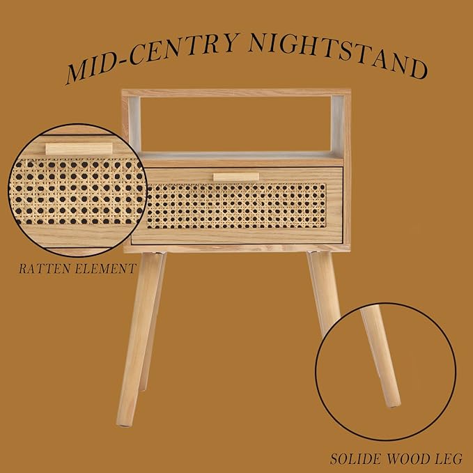 MaxSmeo Bedside Table, Small Nightstand - Image 7