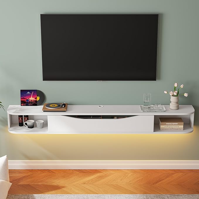 Floating TV Stand, Floating TV Console, Under TV Shelf - Image 8