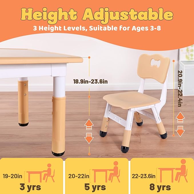 FUNLIO Kids Table and 2 Chairs Set - Image 3