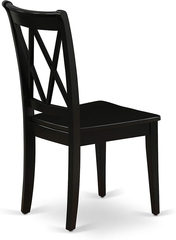 East West Furniture SHCL5-BLK-W 5 Piece Dining Room Table Set Includes a Round - Image 8