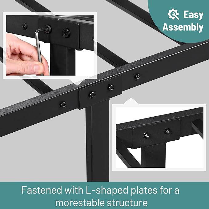 Queen Bed Frame-Classic Metal Platform Bed Frame Mattress Foundation - Image 4