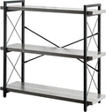HCHQHS Bookshelf, 3-Tier Industrial Bookcase, Rustic Open Book Shelf, by HCHQHS