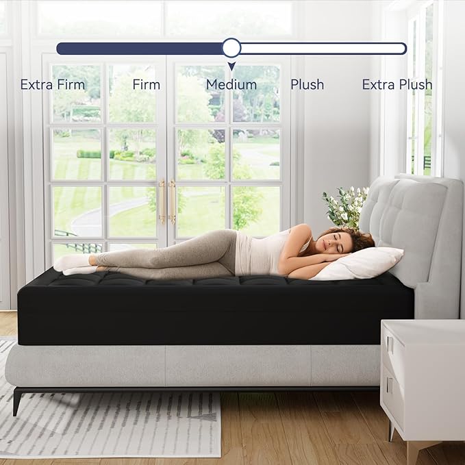 ELEMUSE 3 Inch Dual Layer Memory Foam Mattress Topper King, 2 Inch Cooling Gel - Image 5