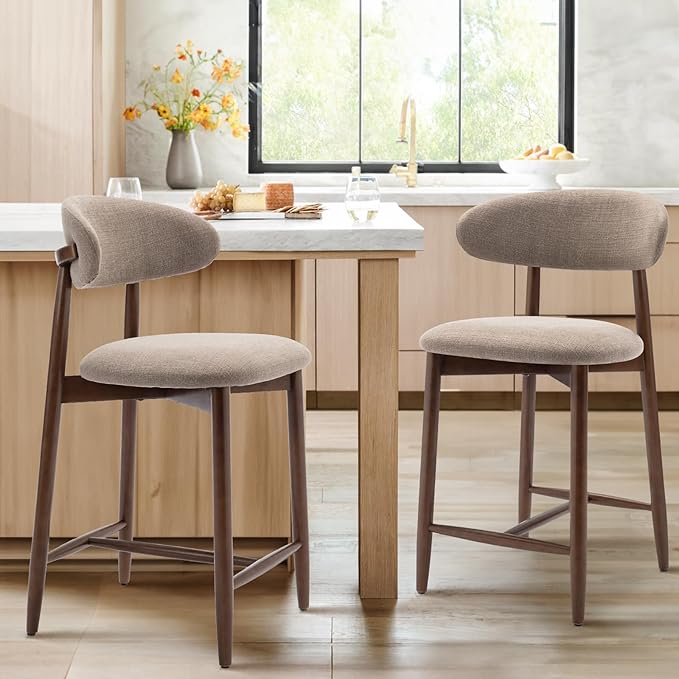 COLAMY Counter Height Bar Stools Set of 2, Kitchen Bar Stools - Image 3