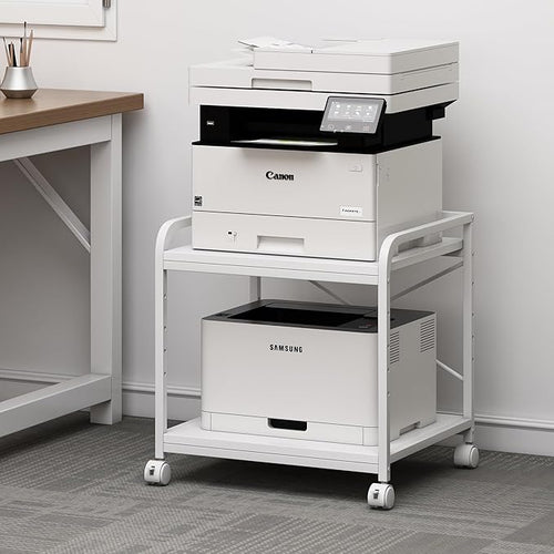 20 Inches Deep Large Printer Stand, 2 Tier Under Desk Printer Table by Fannova