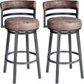 Armen Living Madrid 30" Seat Height Swivel Modern Bandero Tobacco Modern Faux by ArmenLiving