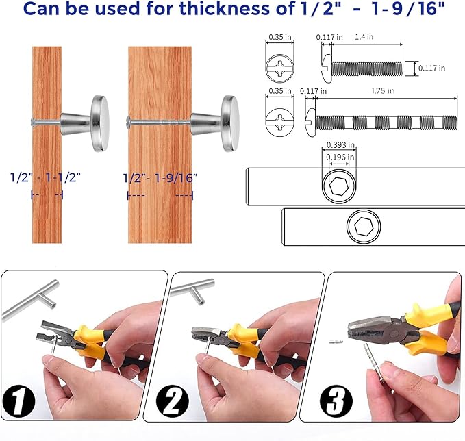 Ravinte 60 Pack Drawer Pulls 1-1/4 Inch Kitchen Cabinet Knobs Brushed Nickel - Image 4