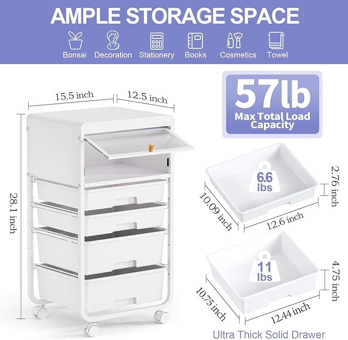 Utility-Rolling-Storage-Drawer-Craft-Cart-Organizers - Image 3