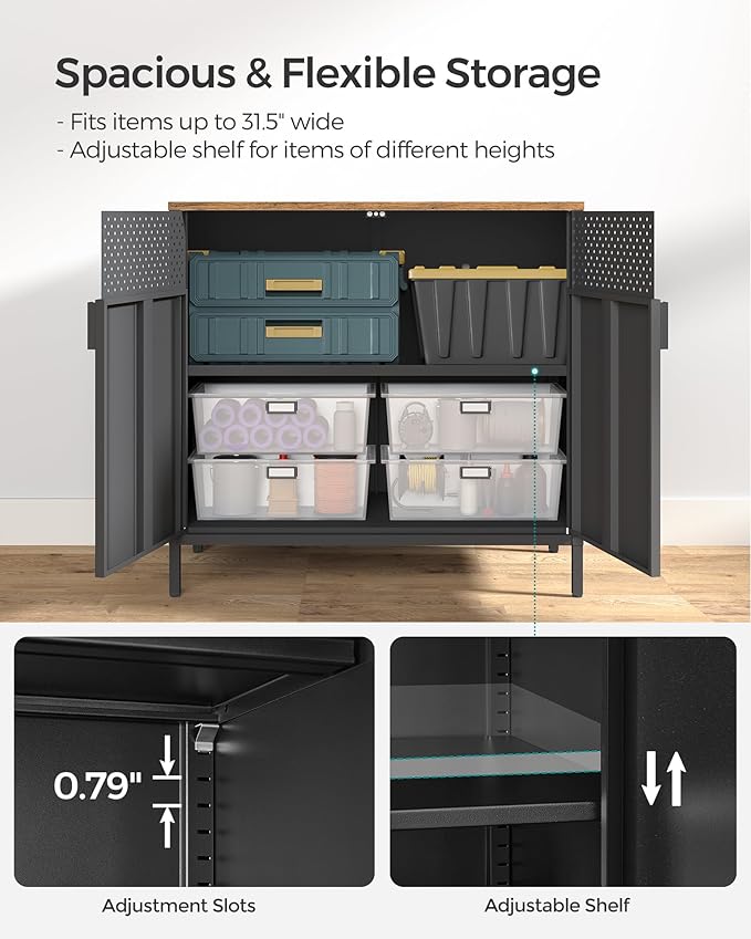 SONGMICS Storage Cabinet, Metal Cabinet, Sideboard - Image 5
