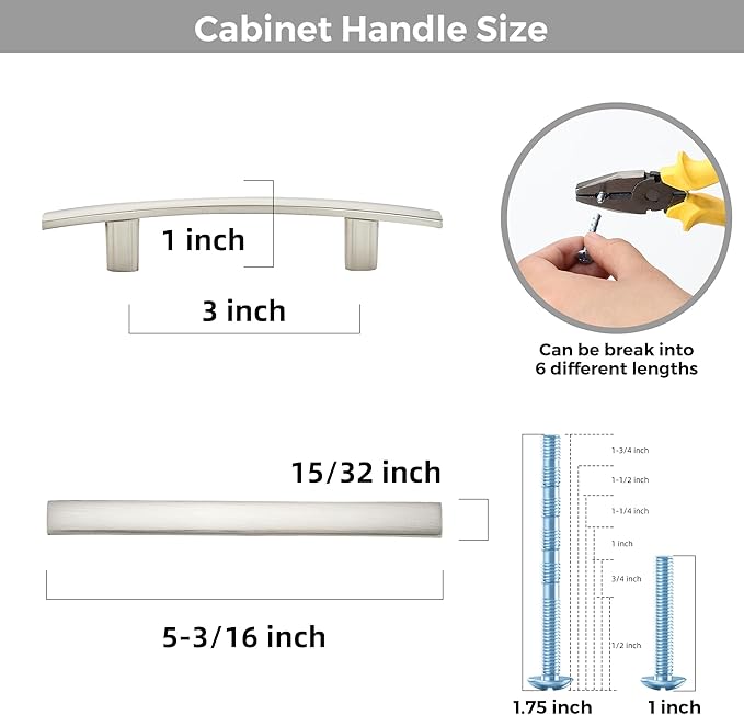 10 Pack Cabinet Handles 3" Hole Center - Image 3