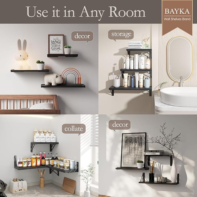 BAYKA Wall Shelves for Bedroom Decor, Floating Wall Shelves for Living Room - Image 4