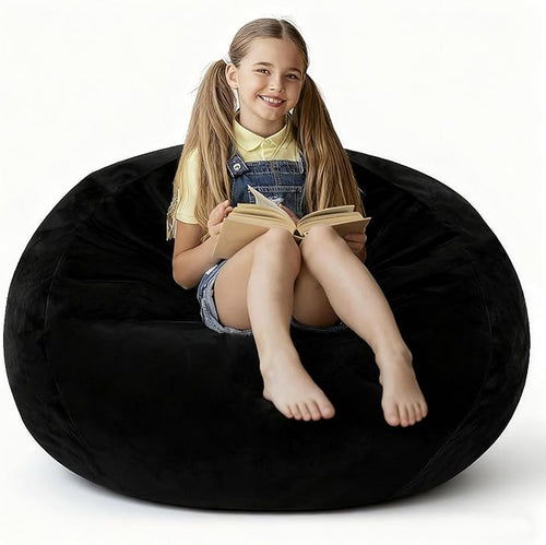 2FT Bean Bag Chair with Ultra Soft Velvet Cover Bean Bag Sofa with Memory Foam by Unknown
