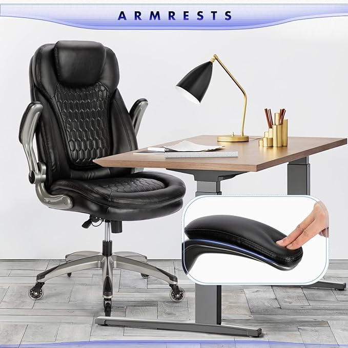 Executive Office Chair-Ergonomic Computer Desk Chair, High Back Leather Chair - Image 3