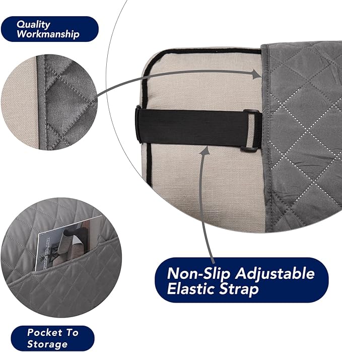 PureFit Reversible Sofa Cover Water Resistant Loveseat Couch Cover, Machine - Image 3