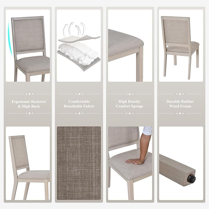COLAMY Modern Rectangular Dining Table Set - Image 7