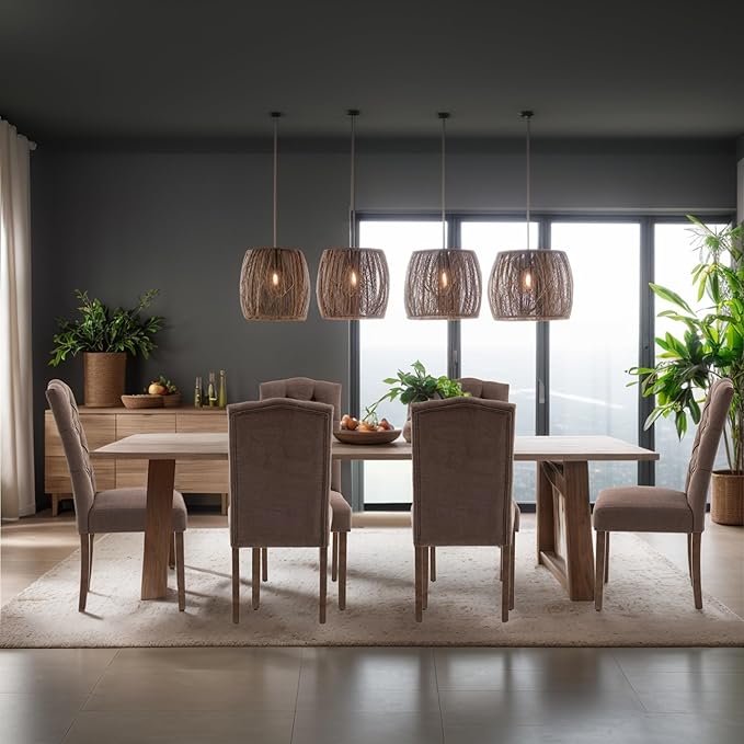 Tufted Upholstered Parsons Dining Chair Set Fabric Diner Accent Stylish Modern - Image 2