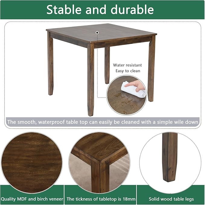 Dining Table Set, Wooden Kitchen Table Set - Image 5