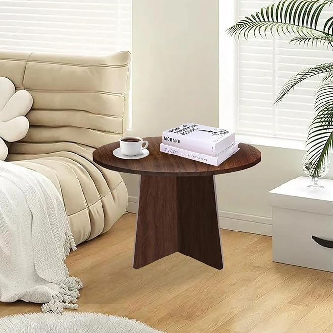 Wood End Table, Round Side Tables Living Room, Small End Tables - Image 4