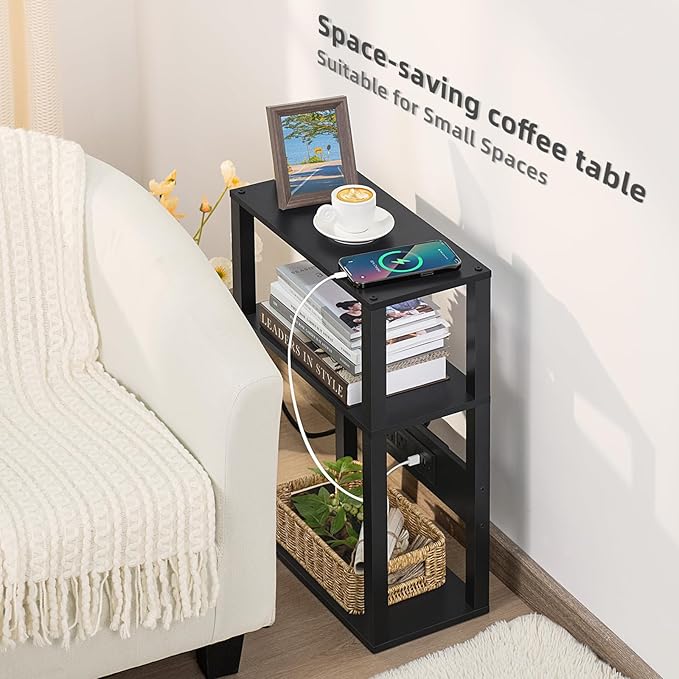 3-Tier Small Narrow Wood Side Table Set of 2 - Image 4