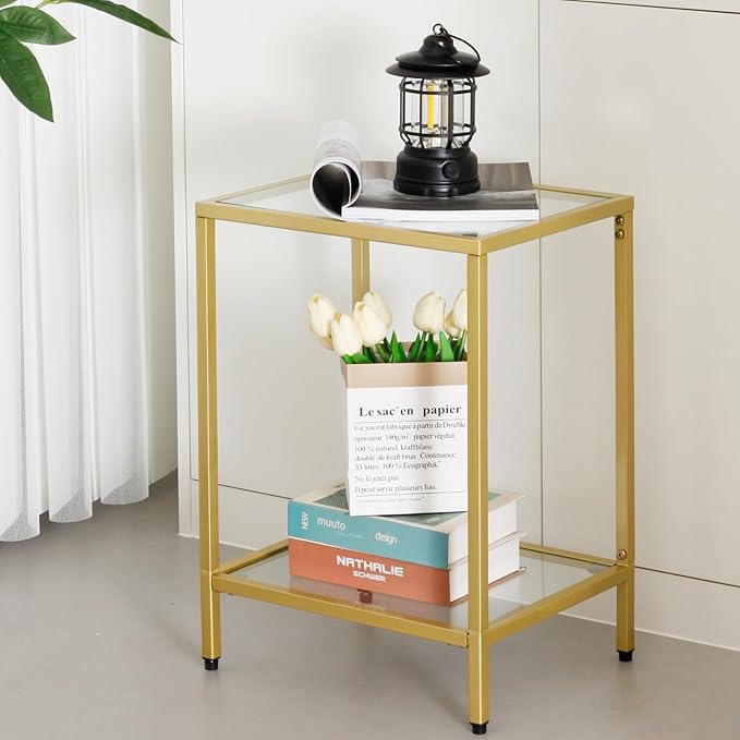 Modern 2-Tier Tempered Glass End Table - Image 4