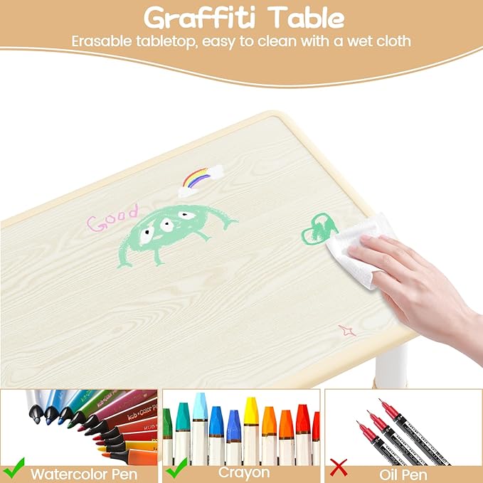 GarveeHome Toddler Table and 4 Chairs Set - Image 5