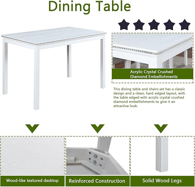 Ball & Cast 5 Piece Dining Table Set, Kitchen Table Set - Image 6
