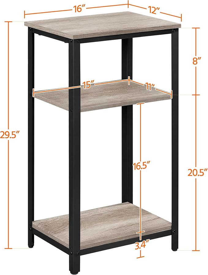Yaheetech 30 in Tall End Table, 3-Tier - Image 3