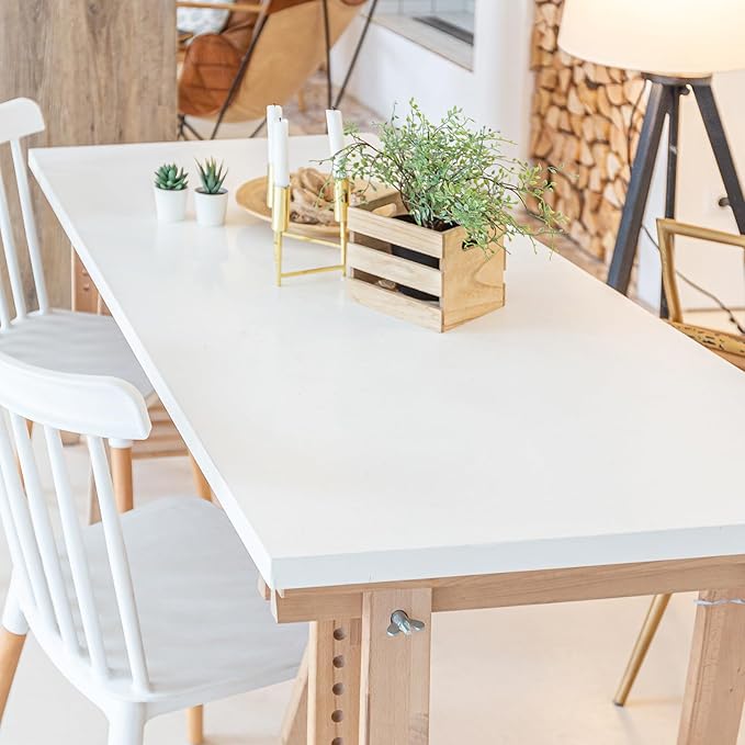 Kaboon 45.67"x23.62" White Table Top, Solid One-Piece Desktop, Reversible - Image 7