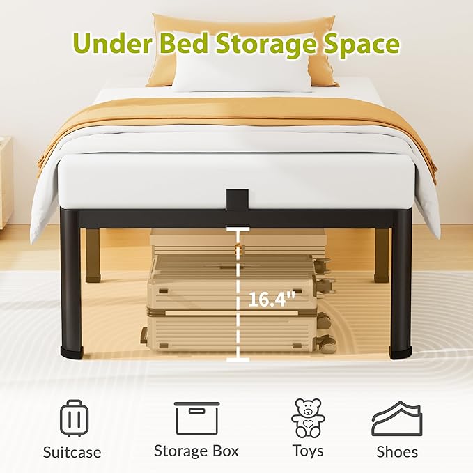 18 Inch Twin XL Size Metal Platform Bed Frame - Image 5