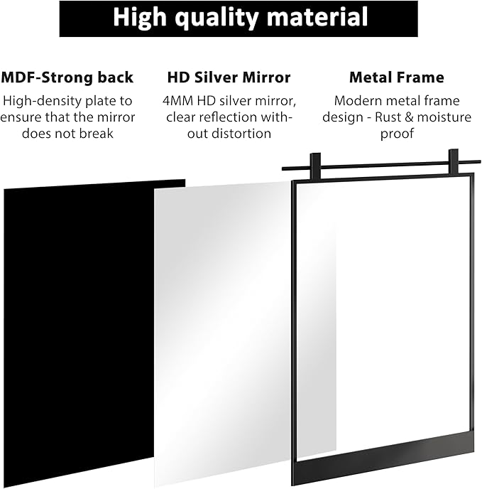 24x32 Inch Rectangle Bathroom Vanity Mirror - Image 4