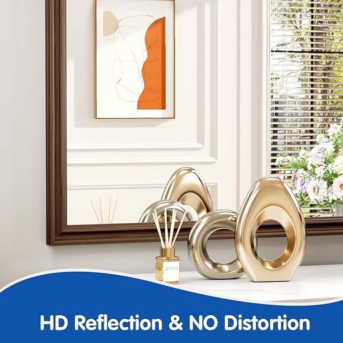 WEER Retro Copper Bathroom Mirror, 48x36 Inch Bronze Oil Rubbed Framed Mirror - Image 5
