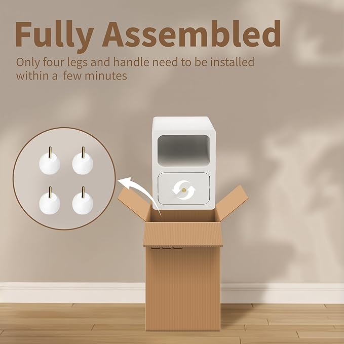 Solid Wood Nightstand, Narrow Night Stand - Image 7