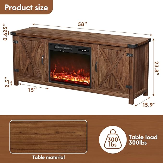 YESHOMY Fireplace TV Stand - Image 2