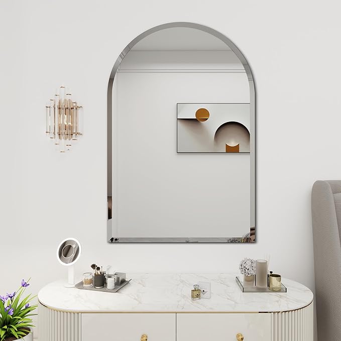 Arched Bathroom Mirror, 32X48 inch Arched Frameless Mirror, Arch Wall by WALLMOUNTEDMIRRORS