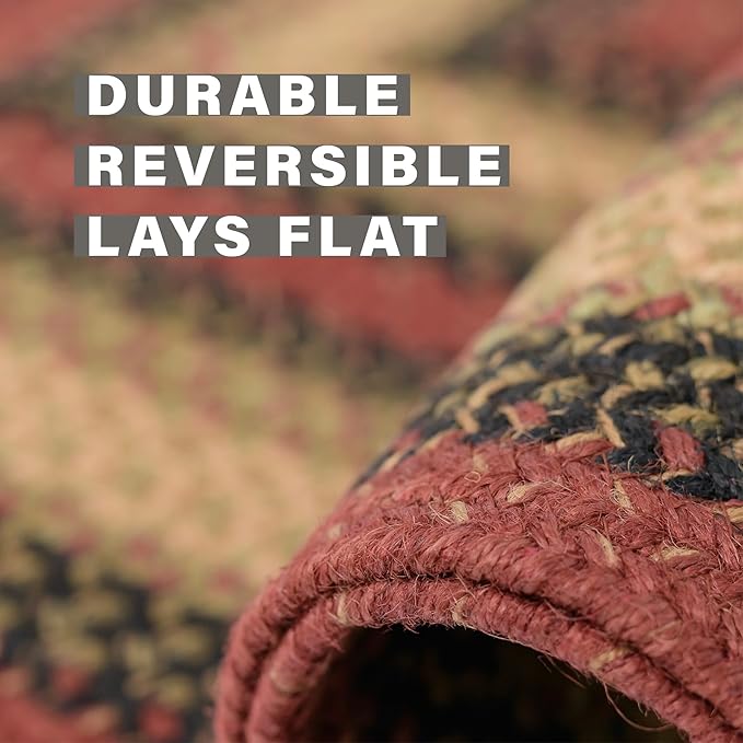 Homespice Highland Multi Color Oval Braided Rug, 8x10' - Image 4