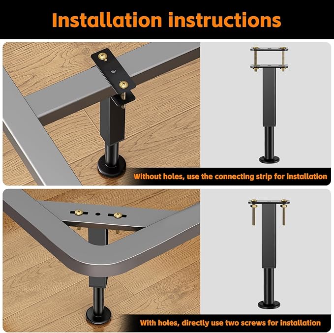 2PCS Adjustable Height Bed Support Legs, 7.3-12 In, Metal Heavy Furniture Legs - Image 5