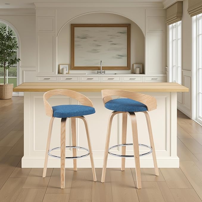 Sonia Modern Swivel Bar Height Stool by ArmenLiving