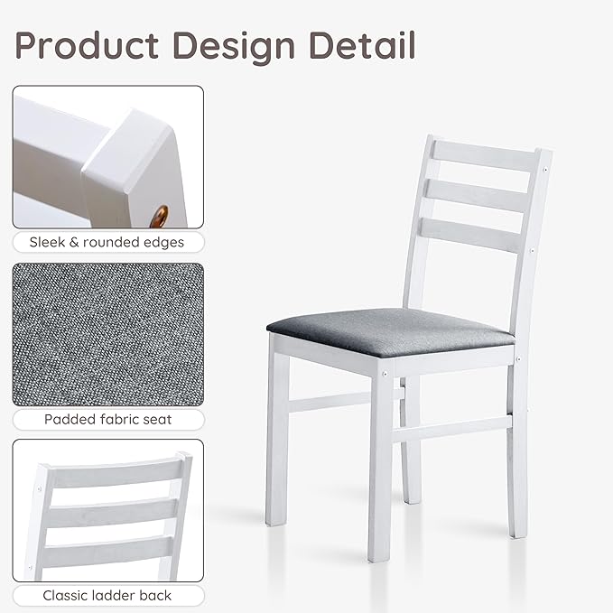 Livinia Seattle Modern Farmhouse Kitchen Dining Room Chair Set of 4, Solid Wood - Image 4