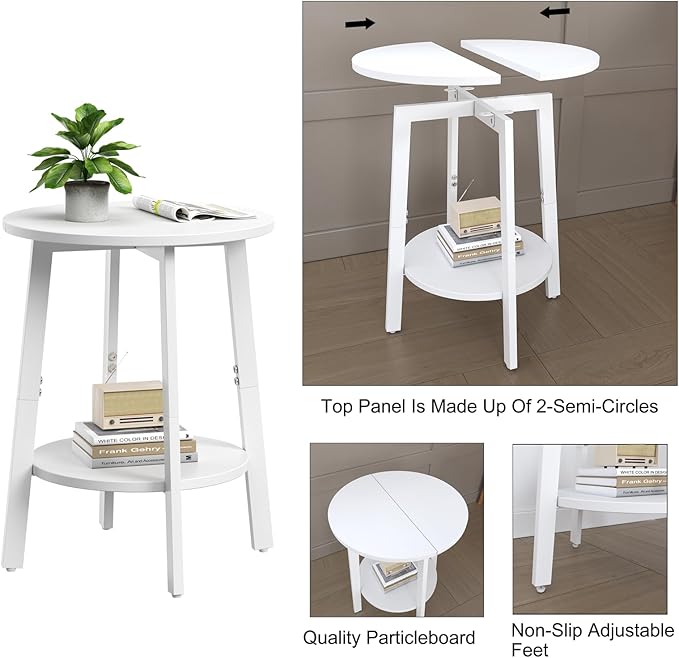 Side Table, Small Round End Table - Image 5