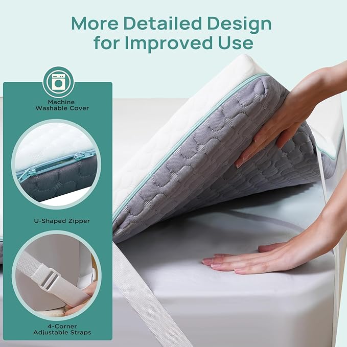 2 Inch Memory Foam Mattress Topper California King, Soft Mattress Topper - Image 7