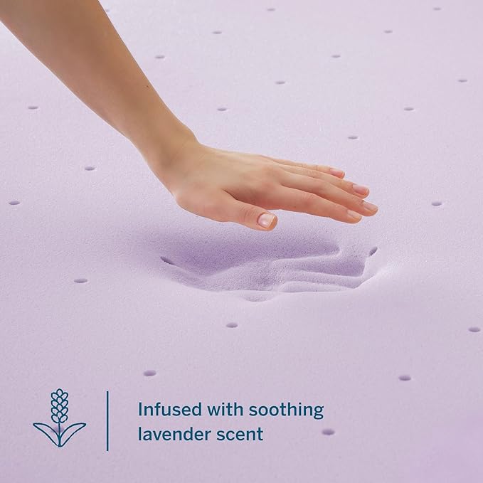 Lucid 4 Inch Lavender Infused Memory Foam Mattress Topper - Image 2