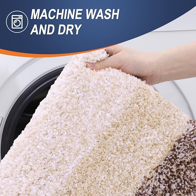 OLANLY Bathroom Rugs Mat 47x32, Extra Soft Absorbent Microfiber Bath Rugs - Image 5