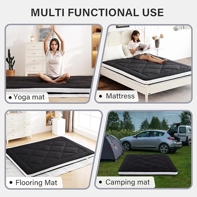 Welnow Japanese Futon Floor Mattress, Thick Queen Size Tatami Mat Portable & - Image 7